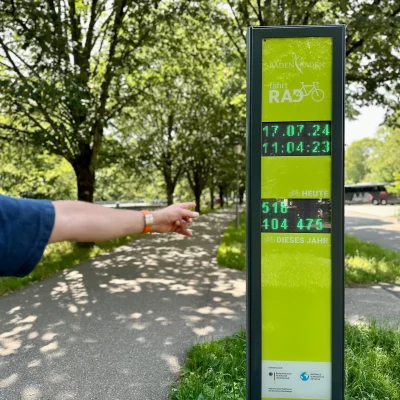 Fahrrad-Zählstelle an der Grünen Einfahrt